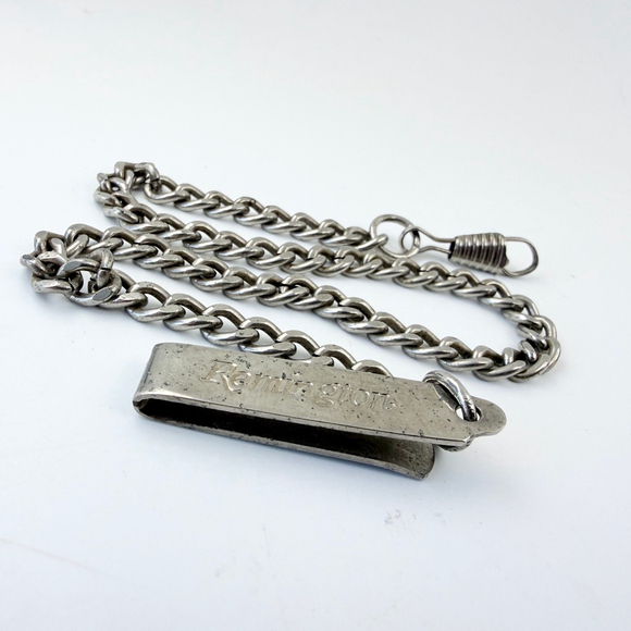 Vintage Remington Pocket Watch Chain, Remington Advertising Watch Fob, Silver - Picture 4 of 5